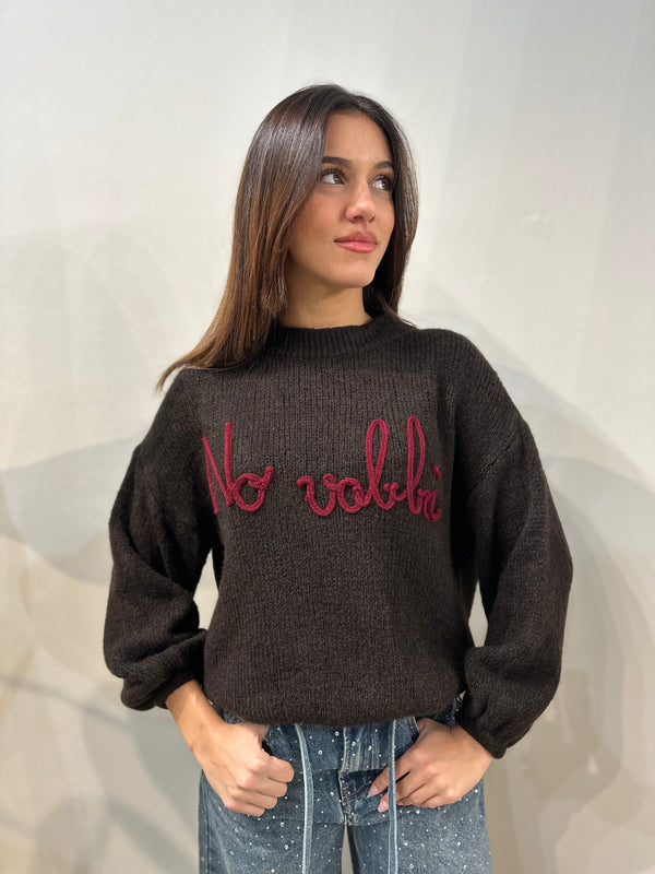 Maglione “no vabbè” marrone