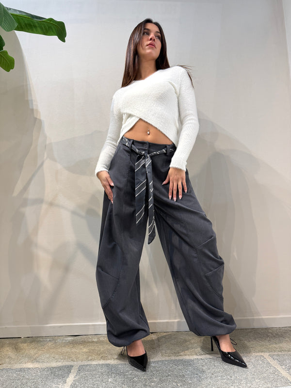 Pantalone cravatta grigio
