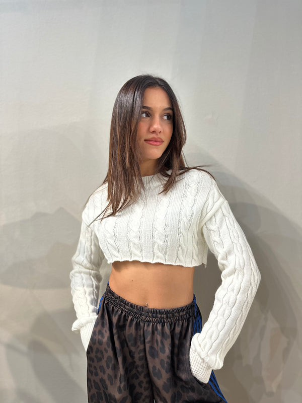 Maglioncino crop bianco