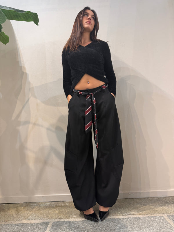 Pantalone cravatta nero