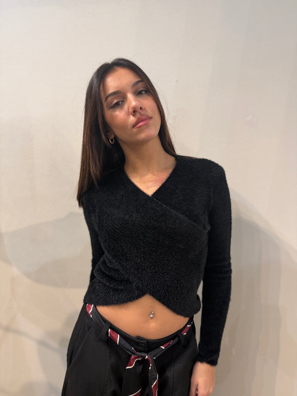 Maglioncino asimmetrico nero
