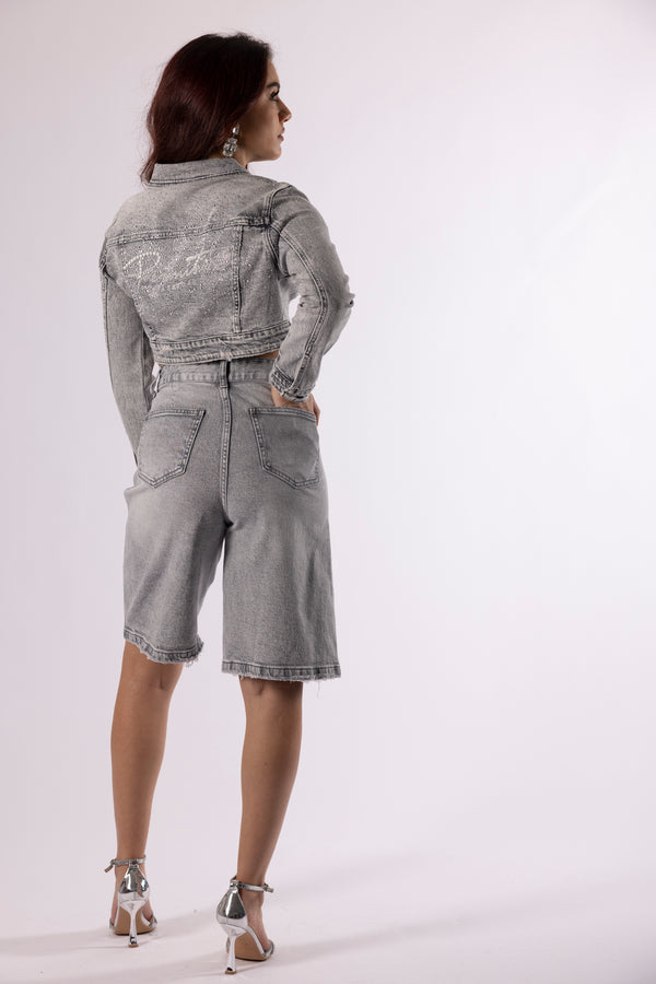 Giubbino  crop strass