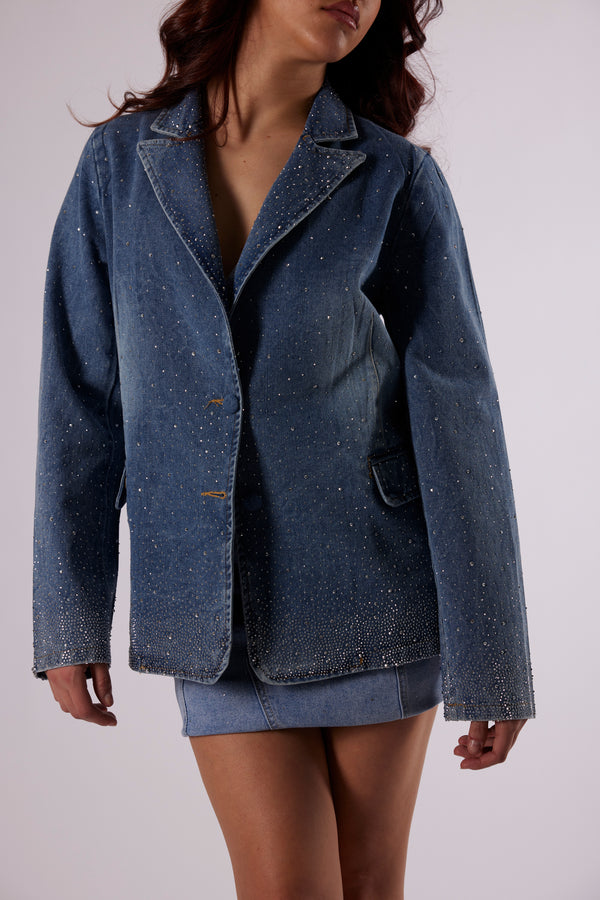 Giacca brillantino in jeans